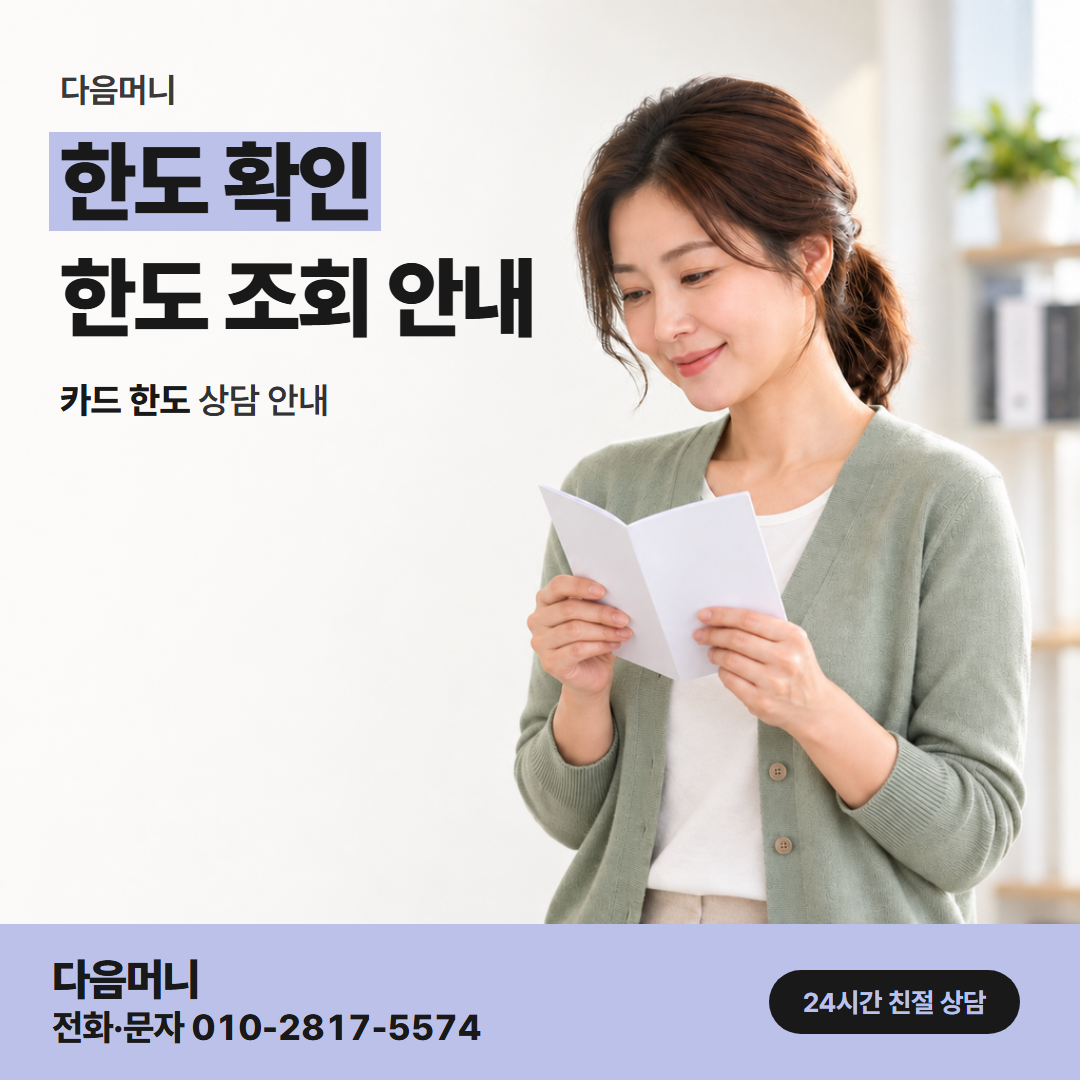다음머니 쿠팡신용카드현금화 등록해 둔 신용카드별 남은 한도